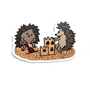 Sandcastles Hedgehog diecut vinyl sticker